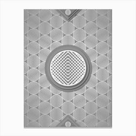 Geometric Glyph Sigil with Hex Array Pattern in Gray n.0044 Canvas Print