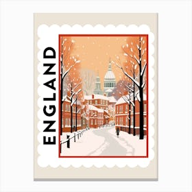Retro Winter Stamp Poster Nottingham United Kingdom Canvas Print