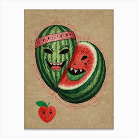 Watermelon And Apple Canvas Print