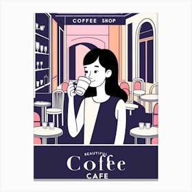 Beautiful Cafe Canvas Print