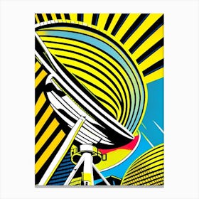 Radio Telescope Bright Comic Space Canvas Print