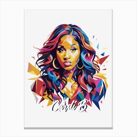 Cardi B 02 Portrait Music WPAP Pop Art Canvas Print