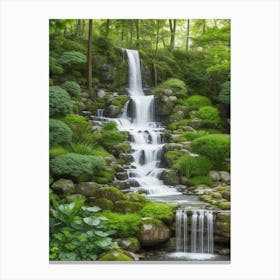 Waterfall In The Japanese Garden 1 Canvas Print