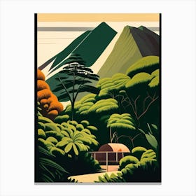 Réunion National Park France Retro Canvas Print