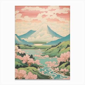Mount Mitoku In Tottori, Japanese Landscape 3 Canvas Print