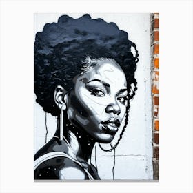 Graffiti Mural Of Beautiful Black Woman 225 Canvas Print