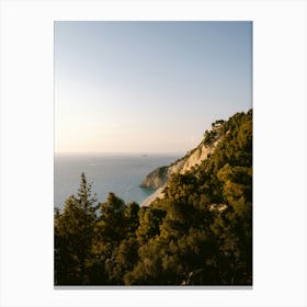 Sunset at the Greek coastline Canvas Print