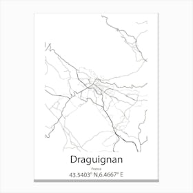 Draguignan,France Minimalist Map Canvas Print