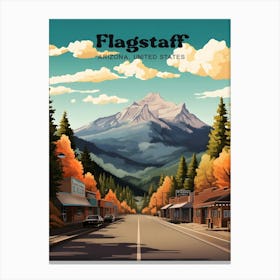 Flagstaff Arizona United States Mountain Modern Travel Art Canvas Print