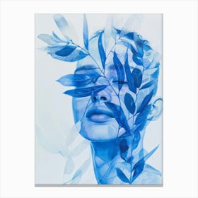 'Blue Leaves' 19 Canvas Print