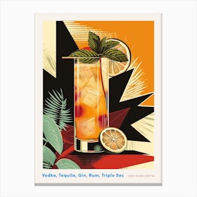 Art Deco Long Island Iced Tea Poster Canvas Print