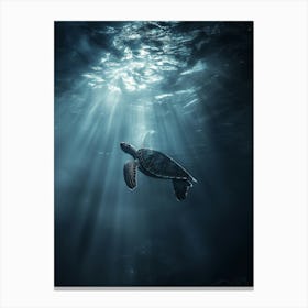 Sea Turtle In The Ocean. Generated AI. Art Print 3 Canvas Print