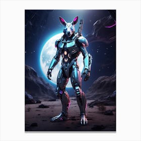 Kangaroo In Cyborg Body #2 Canvas Print