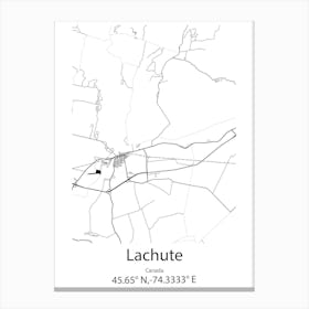 Lachute,Canada Minimalist Map Canvas Print