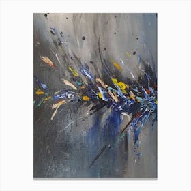 Abstract flowers blau yellow Canvas Print