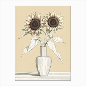 Sunflowers In A Vase Canvas Print