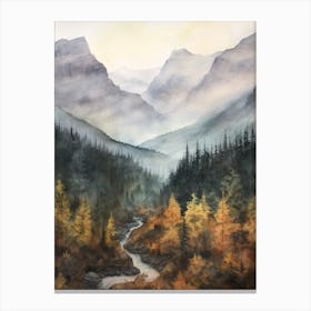 Autumn Forest Landscape Banff National Park Canada 1 Canvas Print