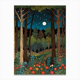 William Morris Night In The Forest 17 Canvas Print