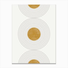 Retro Gold Circles Canvas Print