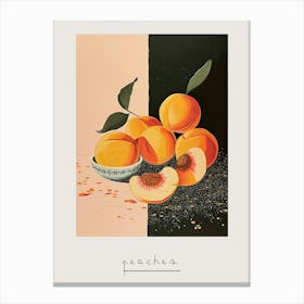 Art Deco Peaches 3 Poster Canvas Print