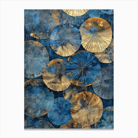 Blue And Gold Wall Art Canvas Print