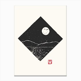 The Moon And The Sea Canvas Print
