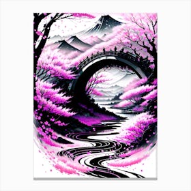Sakura Bridge Canvas Print