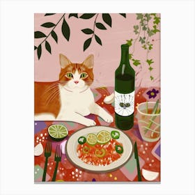 Cat And Mexican Food 1 Canvas Print