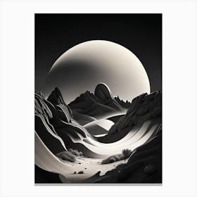 Lunar Landscape Noir Comic 1 Canvas Print