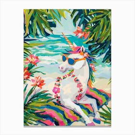 Unicorn On A Tropical Beach Paintin Toile