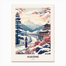 Vintage Winter Travel Poster Hakone Japan 2 Canvas Print