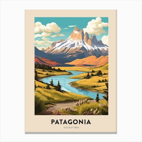 Patagonia 2 Vintage Hiking Travel Poster Canvas Print