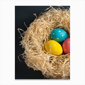 Easter Eggs In A Nest 17 Canvas Print