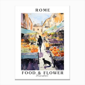 Food Market With Cats In Rome 1 Poster Canvas Print