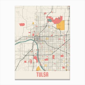 Tulsa Map Poster Canvas Print