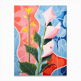 Snapdragon Flower 2 Hilma Af Klint Inspired Pastel Flower Painting Canvas Print