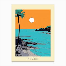 Poster Of Minimal Design Style Of Phu Quoc, Vietnam 4 Canvas Print