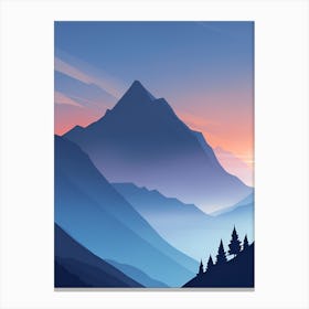 Misty Mountains Vertical Composition In Blue Tone 146 Canvas Print