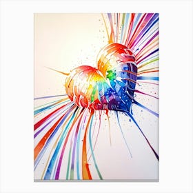 Leonardo Anime Xl A Gleaming Vibrant Heart Pulsating With A Da 1 Canvas Print