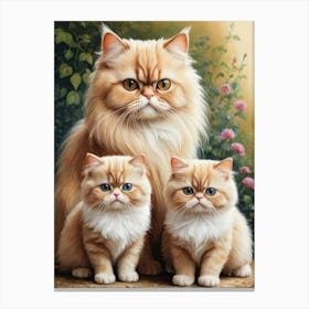 Persian Cat Family Canvas Print