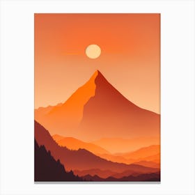 Misty Mountains Vertical Composition In Orange Tone 363 Canvas Print