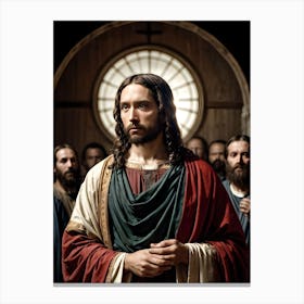 Jesus In The Church Canvas Print