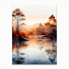 Watercolor Of Autumn Trees Canvas Print