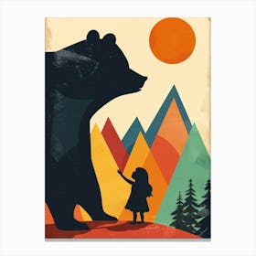 Bear And Girl 4 Canvas Print