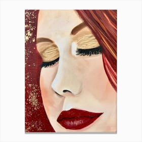 Portrait Of A Woman With Red Hair Canvas Print