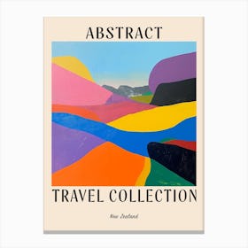 Abstract Travel Collection Poster New Zealand 2 Canvas Print