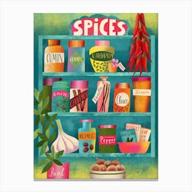 Spices Chart Canvas Print