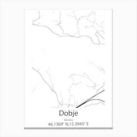 Dobje,Slovenia Minimalist Map Canvas Print