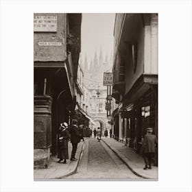 Old Photo Of A Narrow Street With People 3302248 Canvas Print
