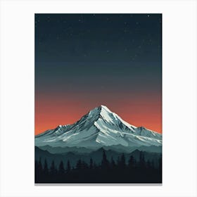 Mount Rainier At Night Canvas Print